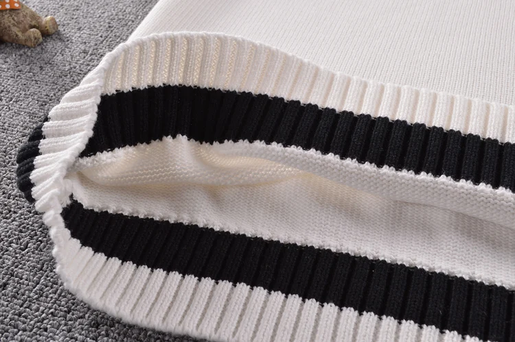 Британский школьный вязаный хлопковый жилет с v-образным вырезом JK школьная форма свитер без рукавов хлопковые топы цвет белый с черной линией