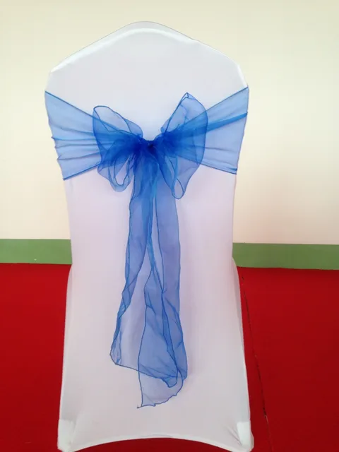Royal Blue Organza Chair Sash In Sashes From Home Garden On Royal Blue Organza Chair Sash