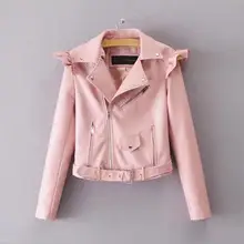 Деревянные уши Уличная Стиль PU jacked Весна новая молния короткая искусственная кожаная куртка пальто моторный Байкер jacked 3 цвета gx203