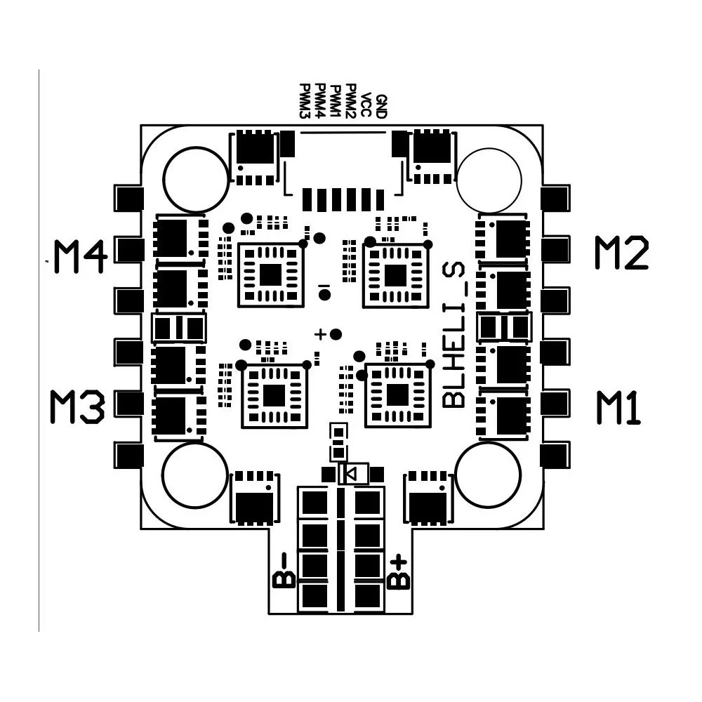 1 шт. ESC контроль скорости BS 30A Pro 2 4 S Dshot600 BLHELI_S 4в1 4g AON7418 MOS для FPV гоночного дрона RC