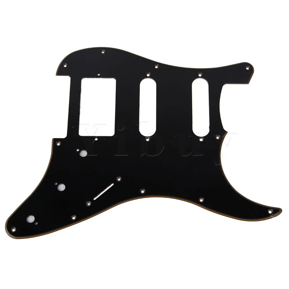 Yibuy 3ply 11 Hole ABS HSS Layout Electric Guitar Pickguard Scratchplate Black