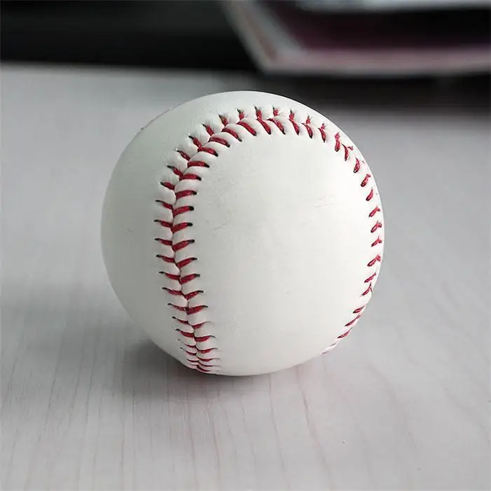 Белый мягкий кожаный пробковый бейсбольный мяч для тренировок тренировочная база Мячи Софтбол Спортивная командная игра стандарт 9"