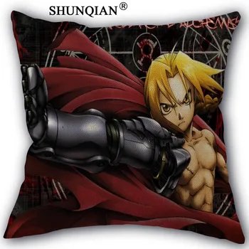 

full metal Alchemist Pillow Cover Custom Cotton Linen Decorative Pillows Covers Case For Textiles Chair 45x45cm one side A1017