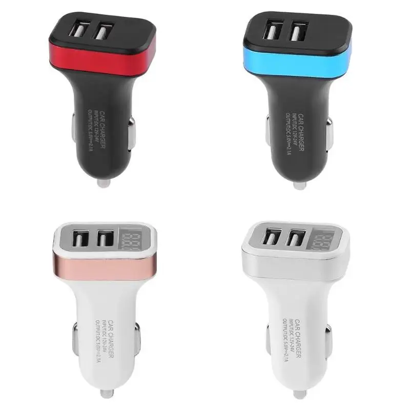

Universal Car Cigarette Lighter Car Charger 2.1A Dual USB Charging Socket Adapter with LED Indicator Voltage Current Detector