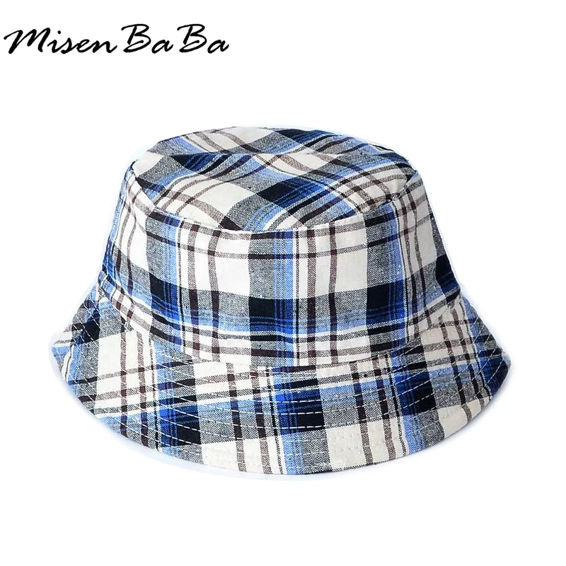 

2017 New Kids Cap Children Boy Girl Casual Summer Bucket Hats Outdoor Plaid Field Canvas Beach Sun Hat