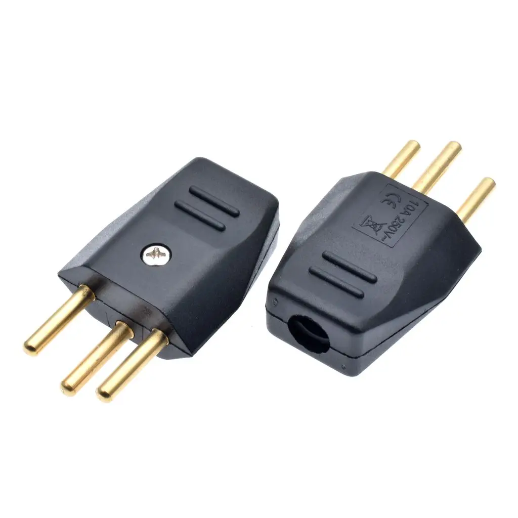 

Black universal detachable wiring adaptor plug EU Swiss standard 3 pins industrial machine power cord male socket 250v 10A