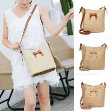 Летняя женская Плетеная соломенная сумка сумочка из ротанга тканая Повседневная пляжная Женская Повседневная Верхняя одежда сумки