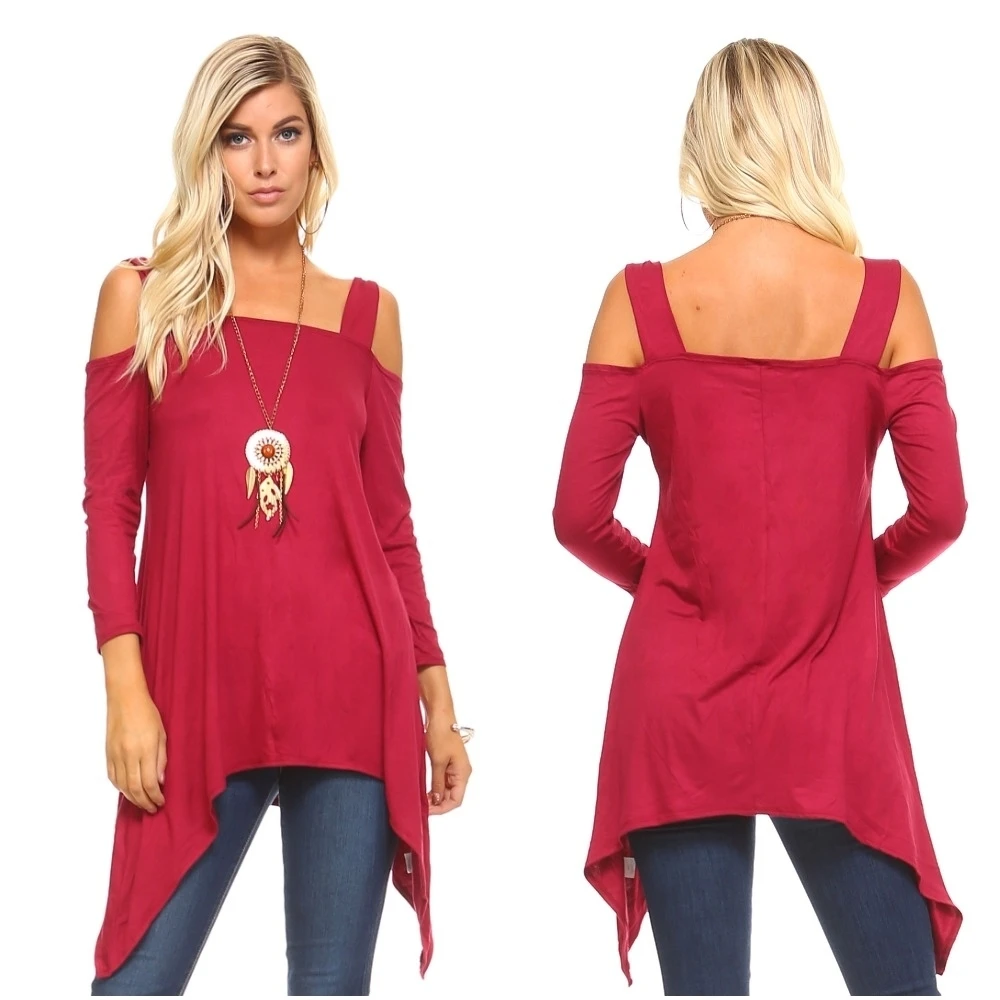 Isaac Liev Women's Wide-Strap Cold Shoulder Sharkbite Tunic (5)