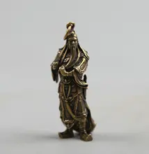 55MM/2.2 Collect Curio Rare Chinese Fengshui Bronze Exquisite Buddhism Guan Gong Yu Warrior God Pendant Statue Statuary 22g china post stamp collect sheet 2011 23 guan gong