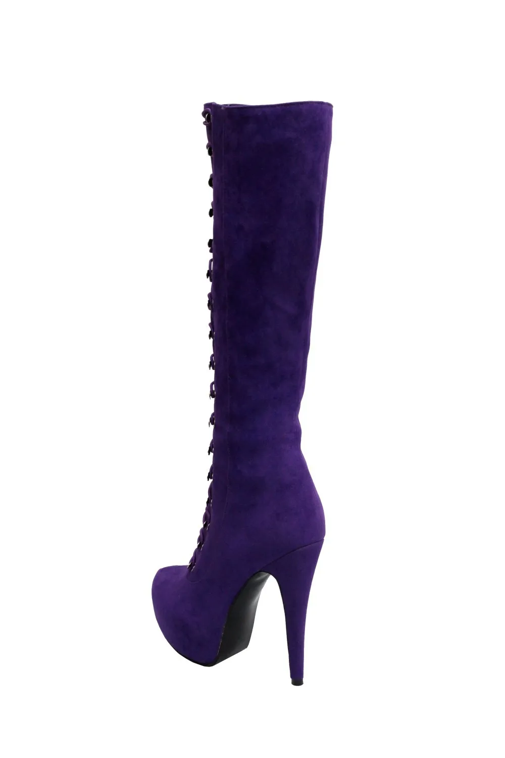 Г., модная обувь женские таинственные фиолетовые сапоги на высоком каблуке женские сапоги до колена женские сапоги 14,5 см размера плюс