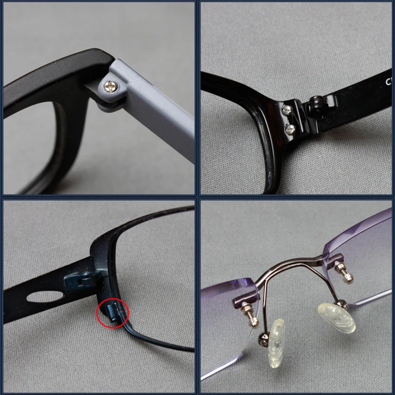 COLOUR_MAX Eyeglasses Sun Glasses Screws Sets Nuts Nose Pad Optical Repair Tool Parts Assorted