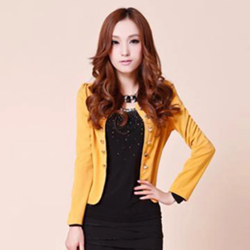 Элегантный Модный женский Блейзер, Женское пальто, куртка, корсаж, верхняя одежда черного, желтого, белого, розового, оранжевого размера плюс L~ 3 XXXL, 4XL, 5XL