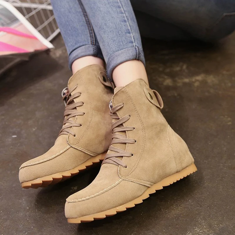 

Women Boots 2018 Spring Autumn Women Boots Fashion Lace Up Female Boots Shoes Women