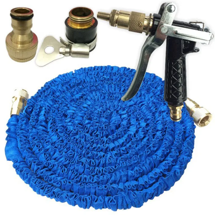 Magic Hose Retractable Garden Hose Reel Car Spray Gun Watering Housekeeper Cleaning Hose Water Jacket Household Cleaning Tools - Цвет: Синий