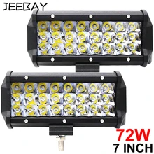 7 Inch 72W Led Work Light Led Beams 4x4 Led Bar Offroad Car Accessorie Flood Spot
