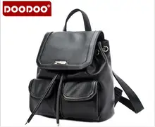 Оригинал doodoo fr418 женщины рюкзак школьные сумки высокого качества pu кожаные рюкзаки для подростков девочек опрятный стиль mochila