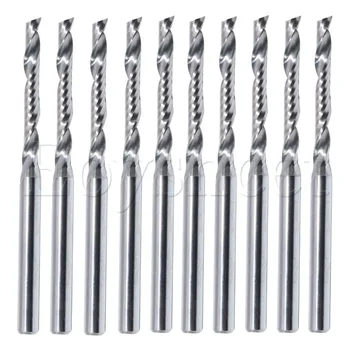 

10 x MDF/PVC Carbide One Flute Spiral Bit CED 2.0mm CEL 8mm Dust-free