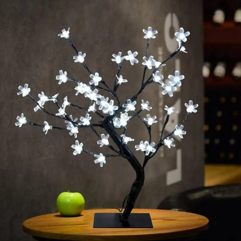 Высококлассная симуляция вишни цветок светящиеся деревья 40 см в высоту 36 шт. светодиодный ночник для рождества свадьбы окна внутренний Декор - Цвет: white