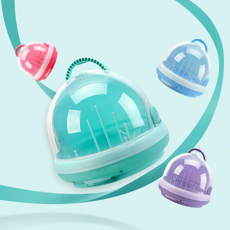 

Baby Portable Bottle Drying Rack Anti-dust Cover Large Nursing Bottle Storage Box Kid Dinnerware Multi-Functional Organizer Case