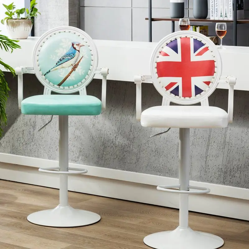 10% European Bar Stool Chair Modern Simple Rotating Bar Chair High Stool Cash Register Chair Back Stool with Armrest 24 Models 10% European Bar Stool Chair Modern Simple Rotating Bar Chair High Stool Cash Register Chair Back Stool with Armrest 24 Models