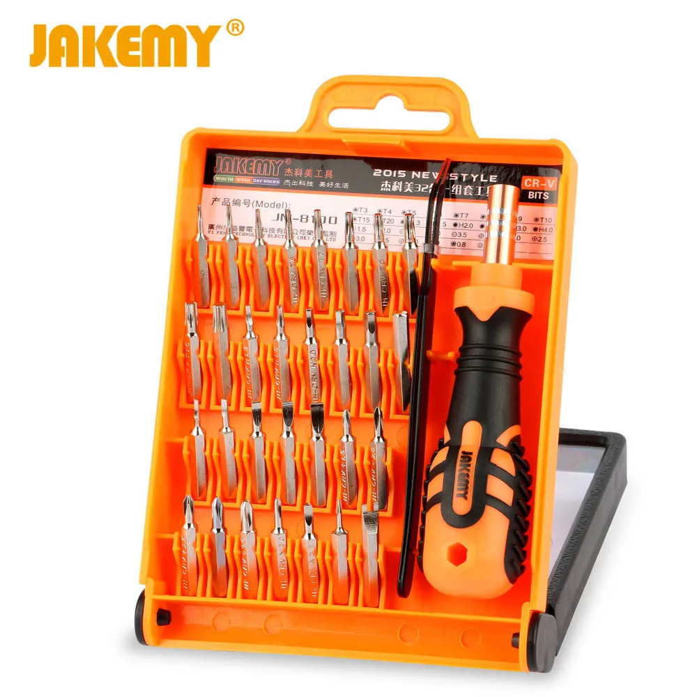 JAKEMY 32 in 1 Precision Multifunctional Screwdriver Set For iPhone Laptop Mini Electronic Screwdriver Bits Mobile Repair Tools