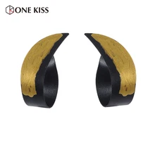 Панк Позолоченные и черные геометрические массивные Металлические Модные серьги-гвоздики для женщин, Индивидуальные ювелирные изделия с неровной поверхностью