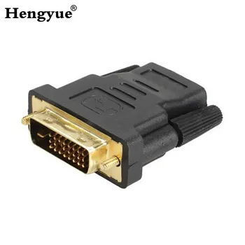 

100pcs/lot Gold-Plated DVI 24+1 To HDMI Male To Female 1080P HDTV Converter Adapter For PC TV Boxes Projectors