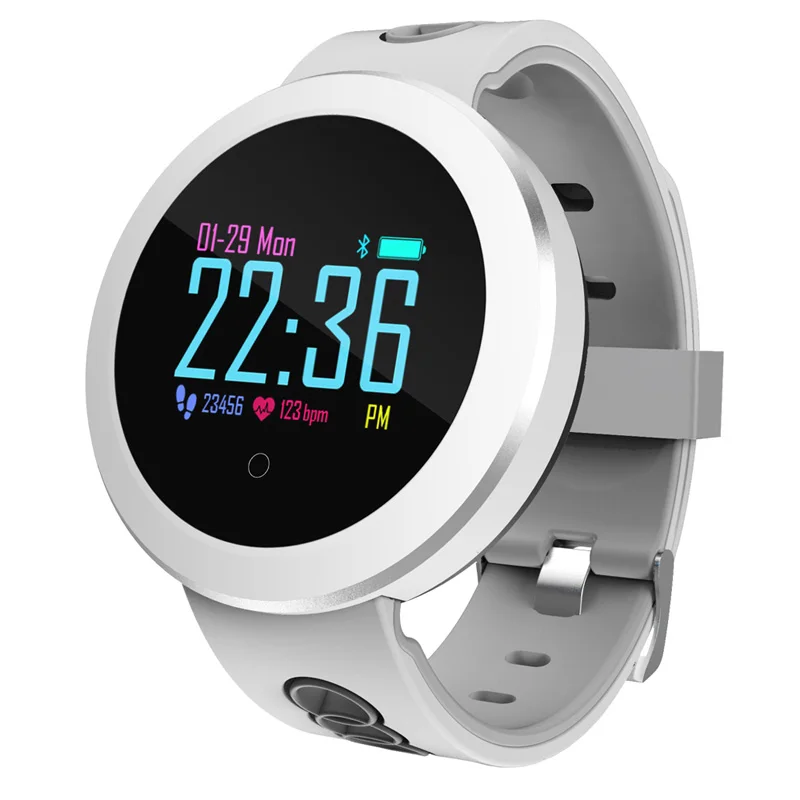 Tourya Q8 Pro IP68 Водонепроницаемый унисекс Фитнес-трекер Смарт-часы браслет Спорт сердечного ритма Smartwatch монитор для Android IOS - Цвет: White