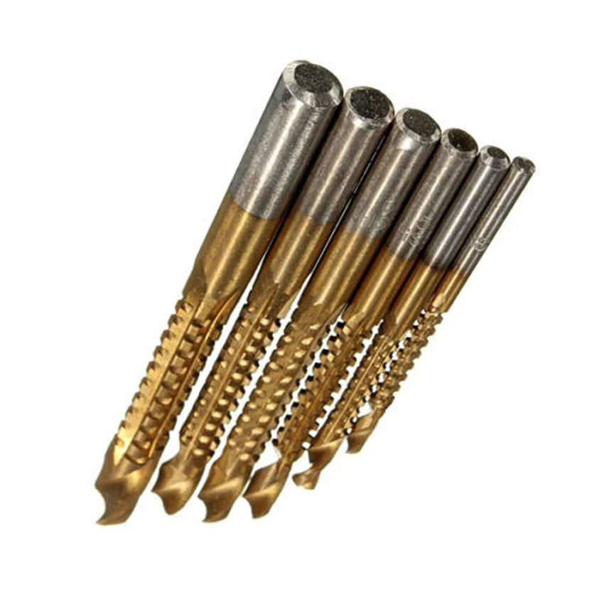 6pcs Professional Titanium Coated HSS Drill Bit Electric Drill Plastic Metal Hole Grooving Drill Saw Carpenter Woodworking Tools 6pcs Professional Titanium Coated HSS Drill Bit Electric Drill Plastic Metal Hole Grooving Drill Saw Carpenter Woodworking Tools