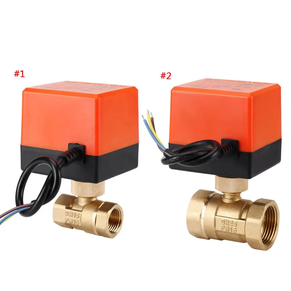 

Ball Valve AC 220V Brass Electric Motorized Ball Valve 2 Way 3-Wire 1.6Mpa Thread DN15 DN25 New 2019