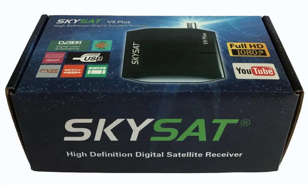 Супер Мини HD спутниковый ресивер SKYSAT V9 Plus поддержка CS CCCams Newcamd Powervu Biss WiFi 3g Youtube USB PVR SKYSAT V9