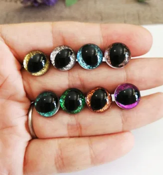 

1000pcs/lot 12mm clear glitter toy safety cat eyes & glitter fabric & hard washer for diy doll--color & size option