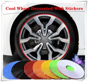 

HOT 8 M Wheel Hub Tire Sticker Car Decorative for lada vesta toyota corolla opel skoda rapid ford renault logan Auto Accessories