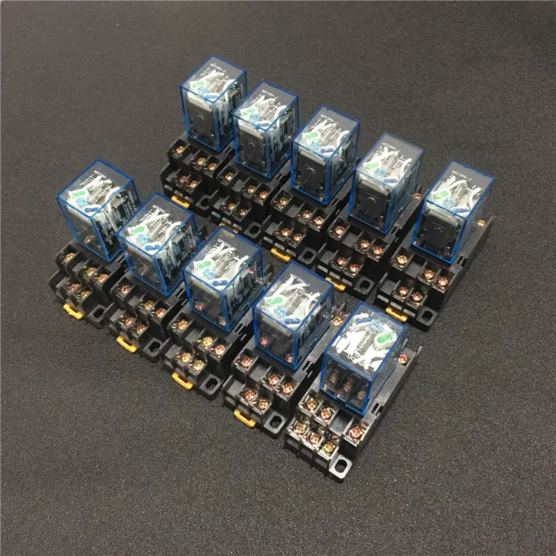 Base de Dados 5a com Pyf11a Conjuntos 12 v 24 110 Bobina 220 ac Power Relay General Purpose Mini Relés 11 Pinos Soquete 10 My3nj Hh53p dc