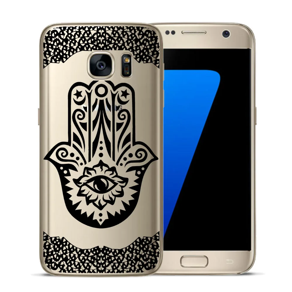 Мягкий чехол из ТПУ с цветочным кружевом и мандалой для Samsung Galaxy S5 Mini S6 S7 Edge S8 S9 S10