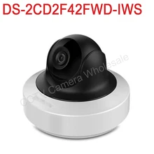 Free shipping DS-2CD2F42FWD-IWS English version 4MP WDR Mini PT Network cctv IP Camera wifi POE SD card recording, audio alarm