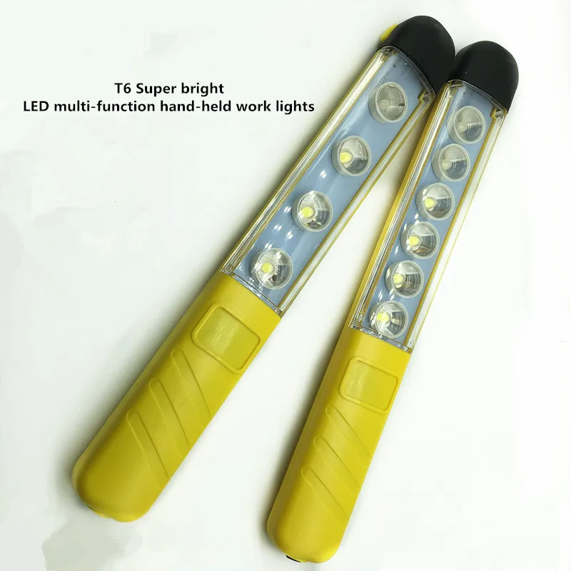 

LED 4/6 LEDs White T6 Rechargeable Work Light Flashlight Auto Repair Equipment Overhaul emergency hand-held 4S shop work light
