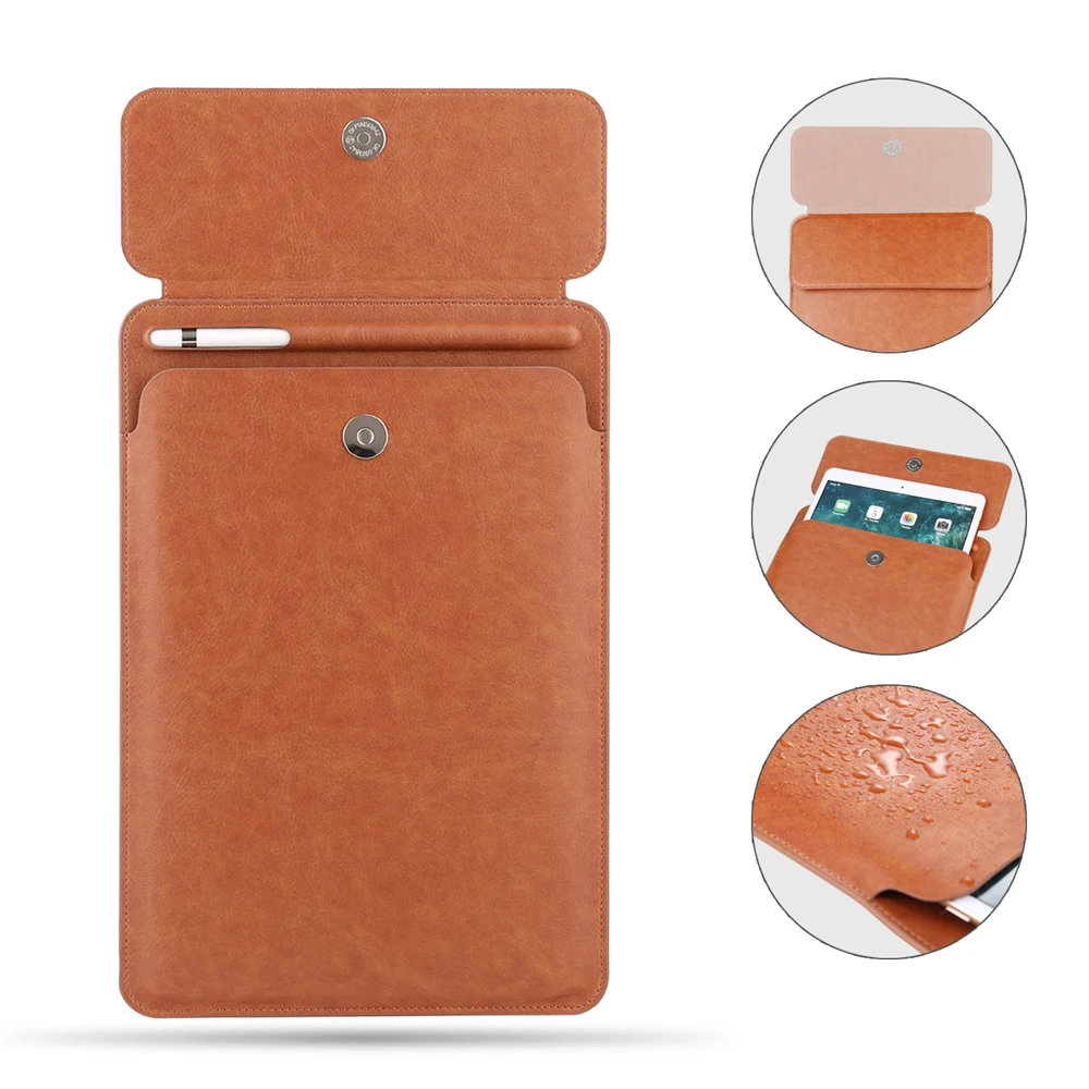 

Button pocket Sleeve Cover for iPad Pro 10.5 Pouch Bag with Pencil Slot case for iPad Pro 9.7 and for new ipad 11 2018 Release