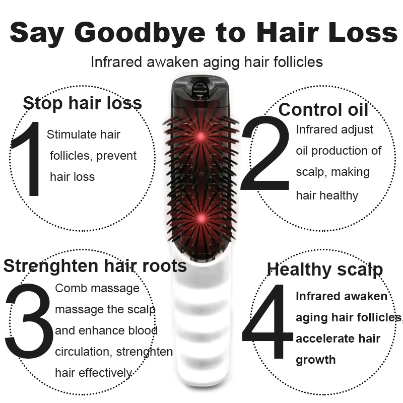 Electric Laser Hair Growth Comb Head Scalp Massager Hair Growth Treatment Hairbrush Anti Hair Loss Laser Regrowth Therapy Comb 8