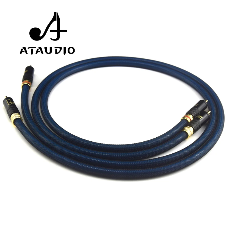  ATAUDIO 1 Pair Rca Cable Siltech G5 Top Grade Silver Plated RCA Male to Male Cable