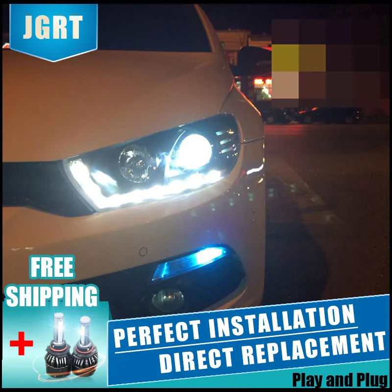 2 шт. светодиодный фары для VW Scirocco 09-15 Автомобильный свет двойной ксеноновые линзы