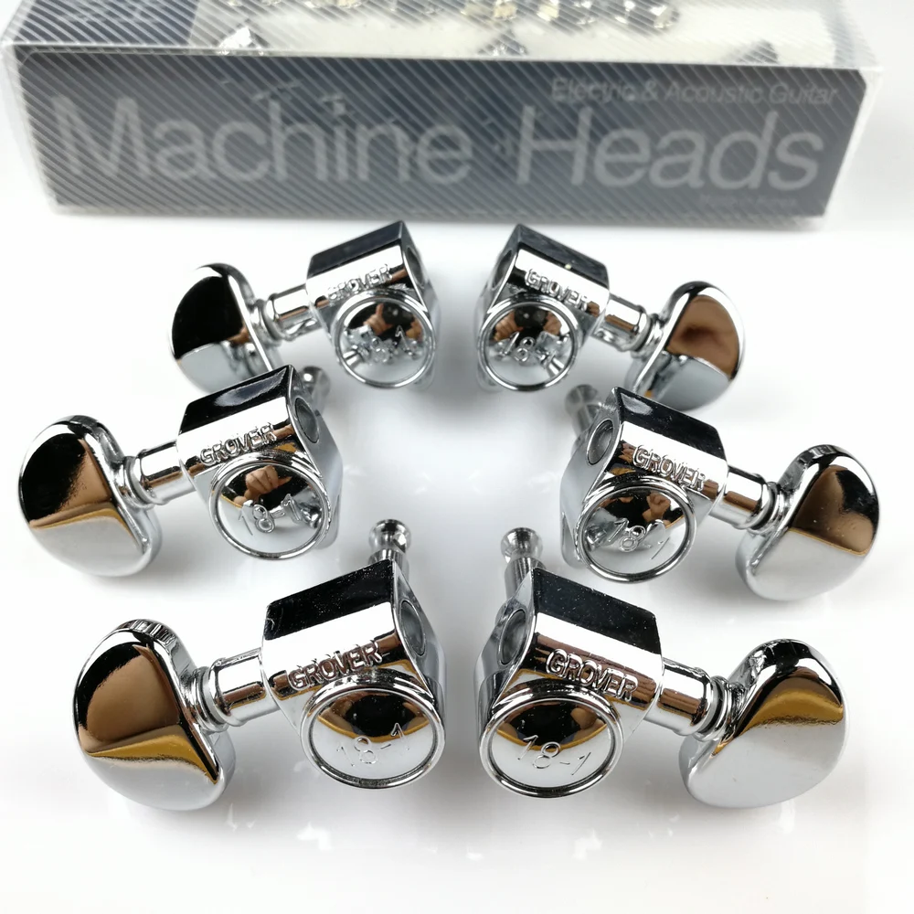 

1Set 3R-3L Genuine Original Grover Guitar Machine Heads Tuners 18-1 Series Chrome ( without original packaging )