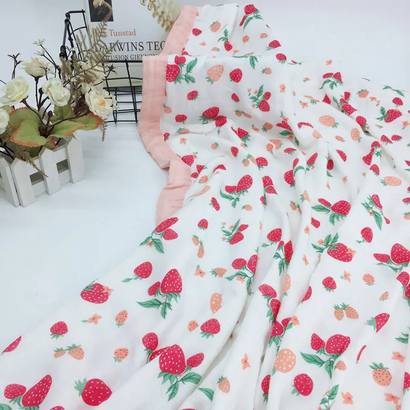Bamboo Fiber Cotton Baby Muslin Swaddle For Infant Baby Bedding Sheet Bath Towel 2 Layers Blanket For Newborns