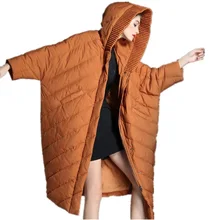 Зимний женский пуховик, модная свободная длинная куртка, Женская куртка, Женский Теплый Зимний пуховик, плащ, парка большого размера