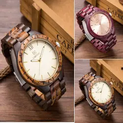 Лидер продаж кварцевые деревянные часы древесины Для Мужчин's Наручные часы с деревянные группа Япония move 2035 Кварц древесины Часы для Для