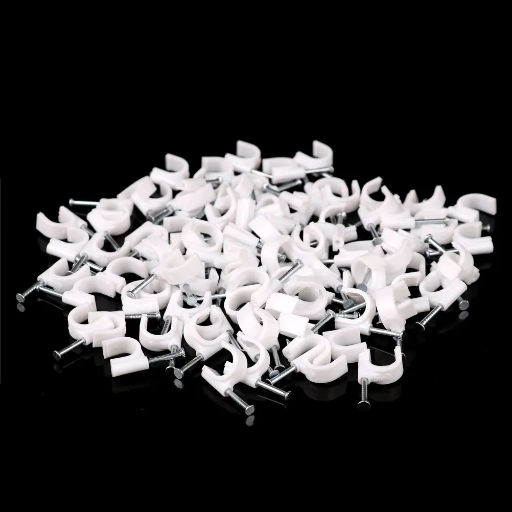 100PCS/pack 10MM Circle Path Circle cable clips cable nail wire clips cable clips Round white