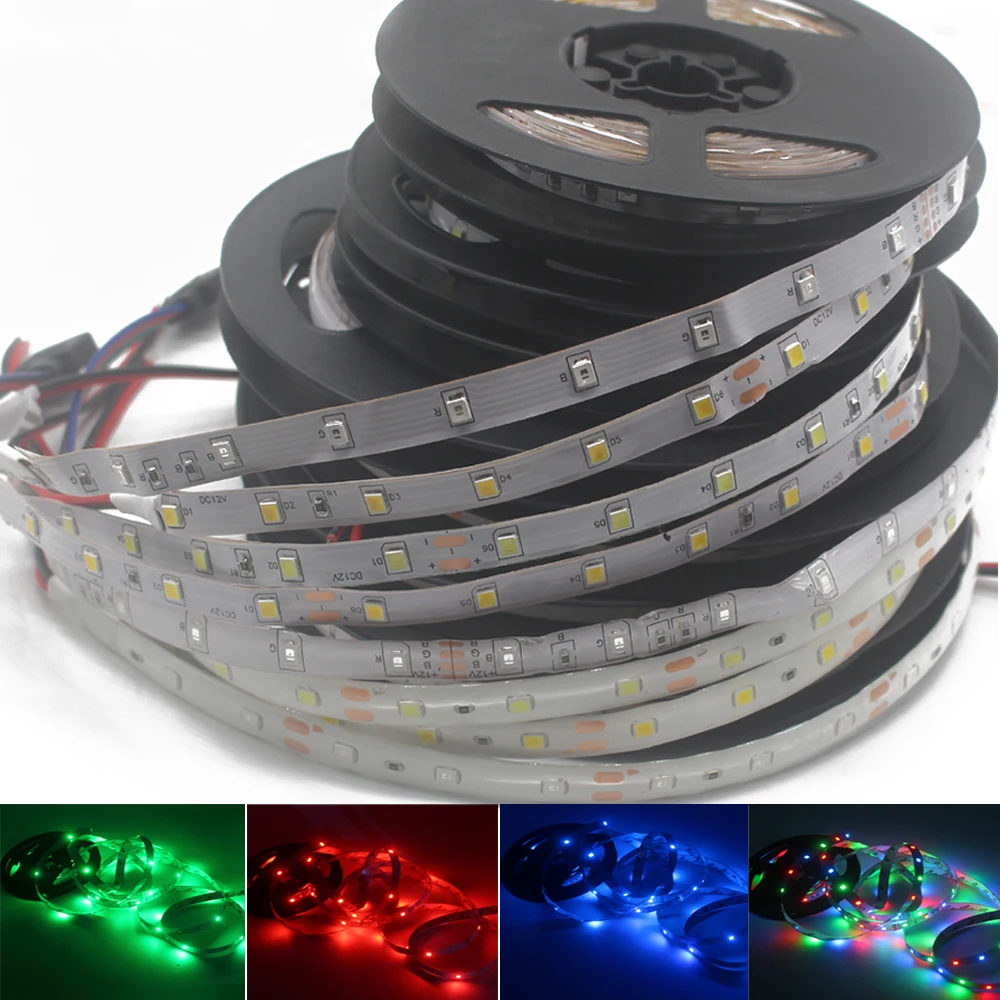 1Roll / 5M Waterproof 2835 (3528) SMD LED Strip light String DC12V RGB