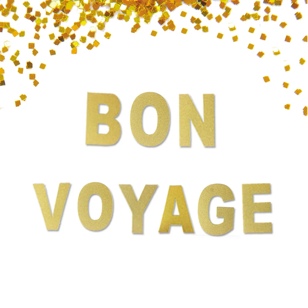 Buy Bon Voyage Glitter Banner, going away party