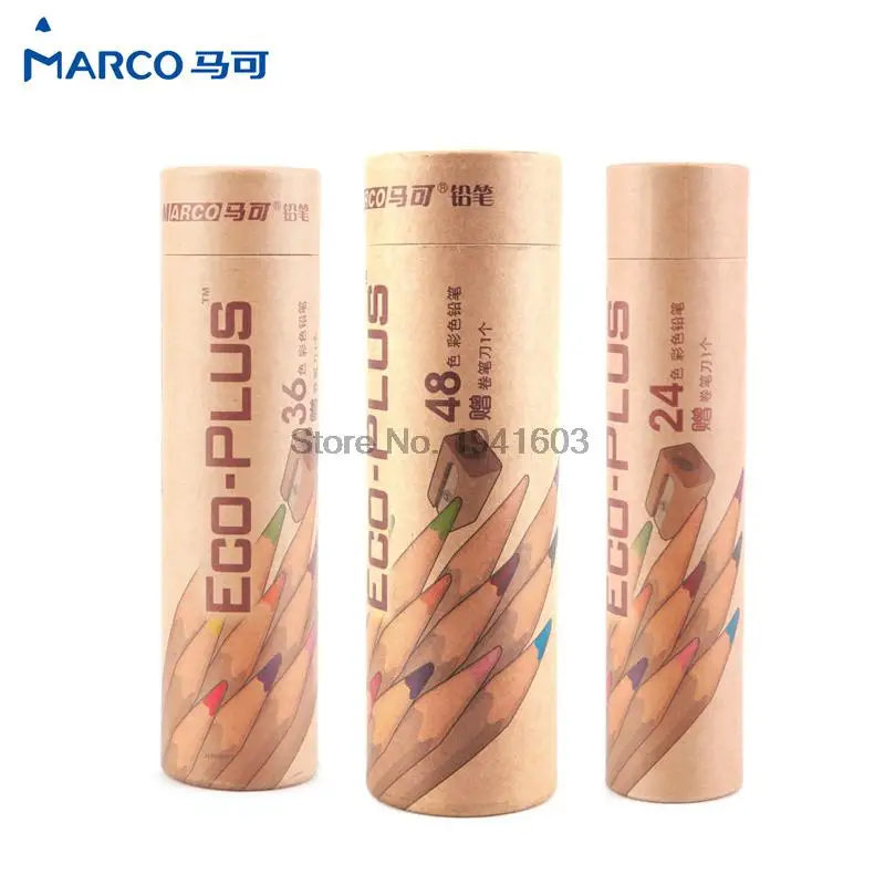48 Pcs/Lot Marco Non-toxic Lead-free Color Pencil ...