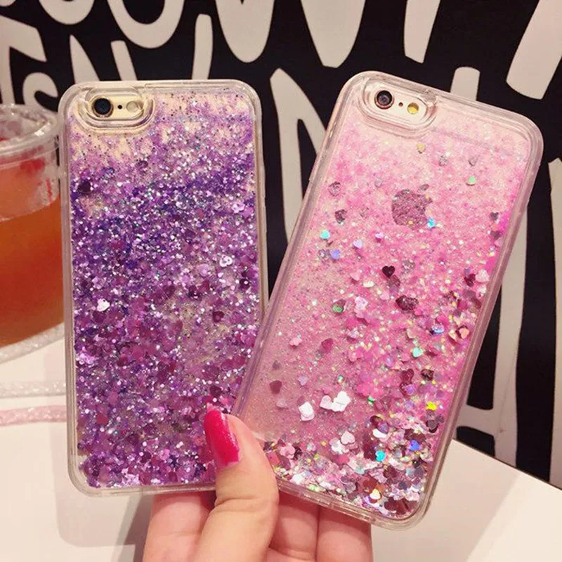 Beste Voor iPhone 6 6 s Plus 7 8 Plus 5 5 s Case Glitter Bling Vloeibare Drijfzand Transparant PC + zachte TPU Cover Case Voor iPhone 6 X XS